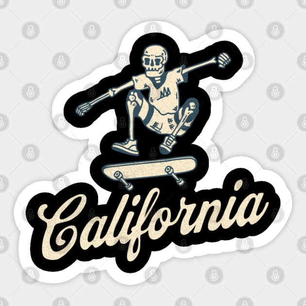 California Bony Skaters Skateboarding Vacationing Sticker by Contentarama